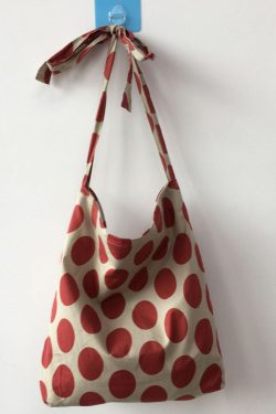Modern Orange Dot Print Canvas Messenger Bag