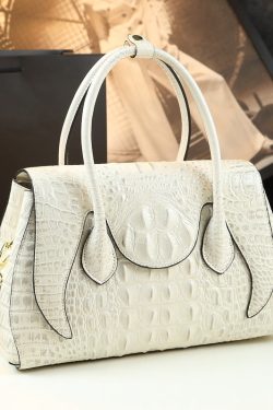 Modern Orange Ox Horn Solid Durable Faux Leather Tote Handbag