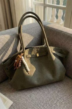 Modern Solid Durable Large Capacity Fine Suede Satchel Handbag