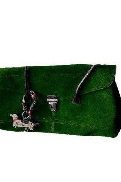 Modern Tea Green Solid Durable Suede Women Shoulder Bags