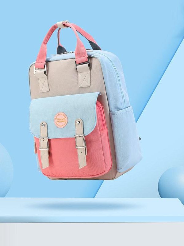 Multicolor Pastel School Backpack