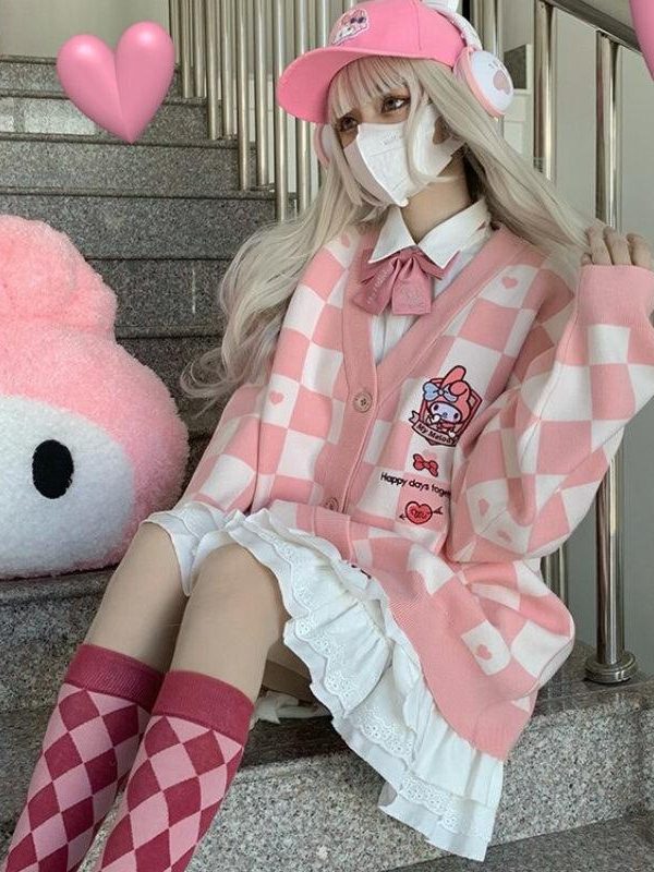 My Melody Buttoned Pink Cardigan