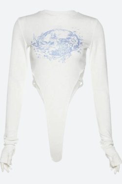 Mythology Figure Printed Bodysuit