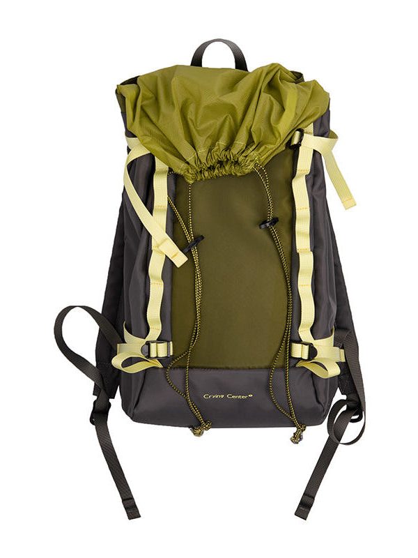 Natural Blackish Green Drawstring Patchwork Outdoors Backpack Bag