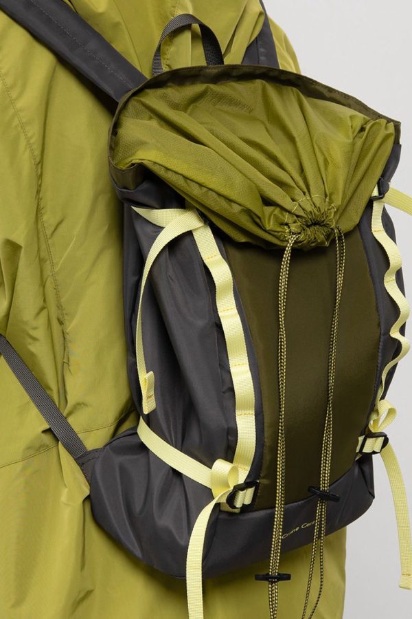 Natural Blackish Green Drawstring Patchwork Outdoors Backpack Bag