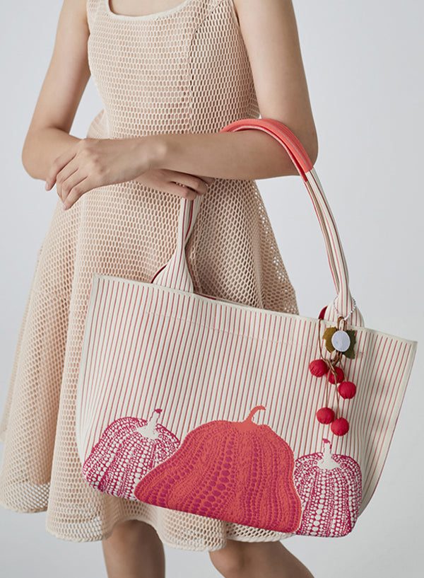 Natural Pink Jacquard Solid Durable Cotton Women Handbags