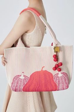 Natural Pink Jacquard Solid Durable Cotton Women Handbags
