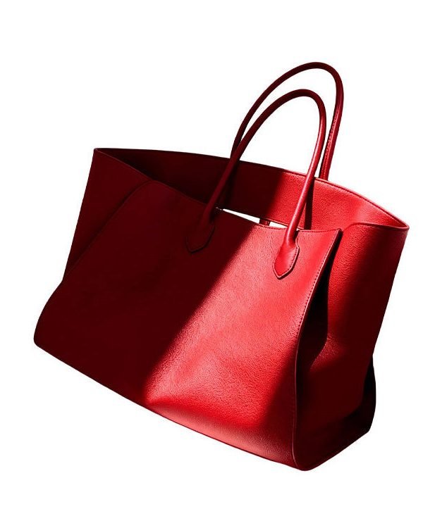 Natural Red Large Capacity Faux Leather Tote Bag