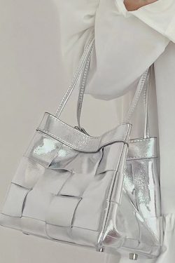 Natural Silk Zippered Faux Leather Tote Handbag