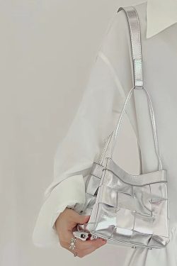 Natural Silk Zippered Faux Leather Tote Handbag