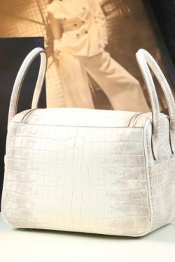 Natural White Alligator Pattern Versatile Satchel Handbag