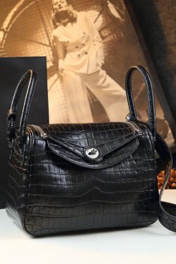 Natural White Alligator Pattern Versatile Satchel Handbag