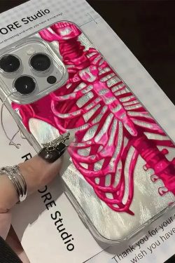 Neon Skeleton Silver Phone Case