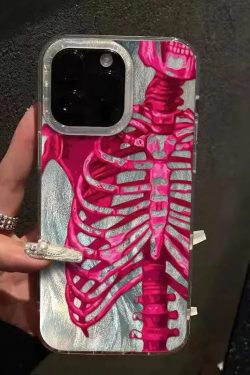 Neon Skeleton Silver Phone Case
