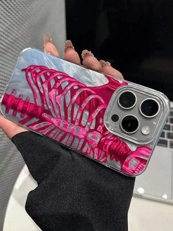 Neon Skeleton Silver Phone Case