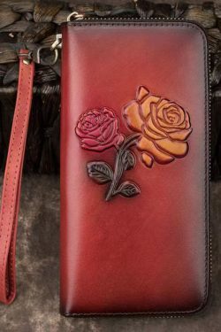 New Black Embossed Durable Calf Leather Wallet Purse