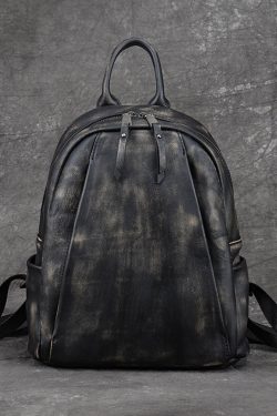New Black Versatile Large Capacity Calf Leather Backpack Bag