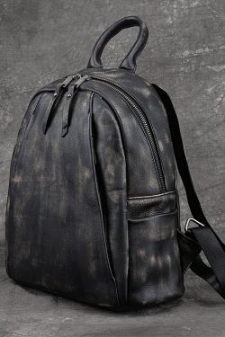 New Black Versatile Large Capacity Calf Leather Backpack Bag