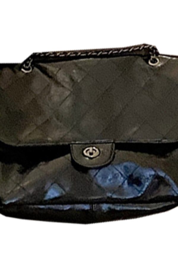 New Brown Large Capacity Faux Leather Chain Linked Satchel Handbag