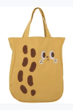 New Cartoon Embroidered Drawstring Canvas Large Capacity Shoulder Bag