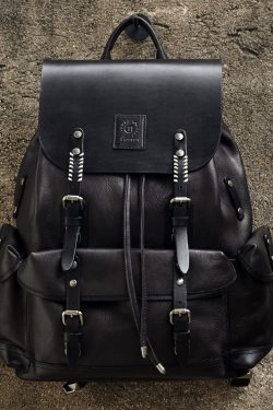 New Casual Army Green Cowhide Large Capacity Travel Backpack