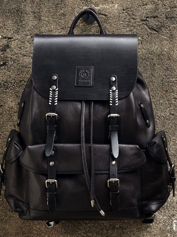 New Casual Army Green Cowhide Large Capacity Travel Backpack