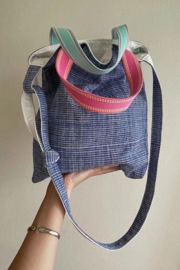 New Casual Blue Versatile Canvas Satchel Bag Handbag
