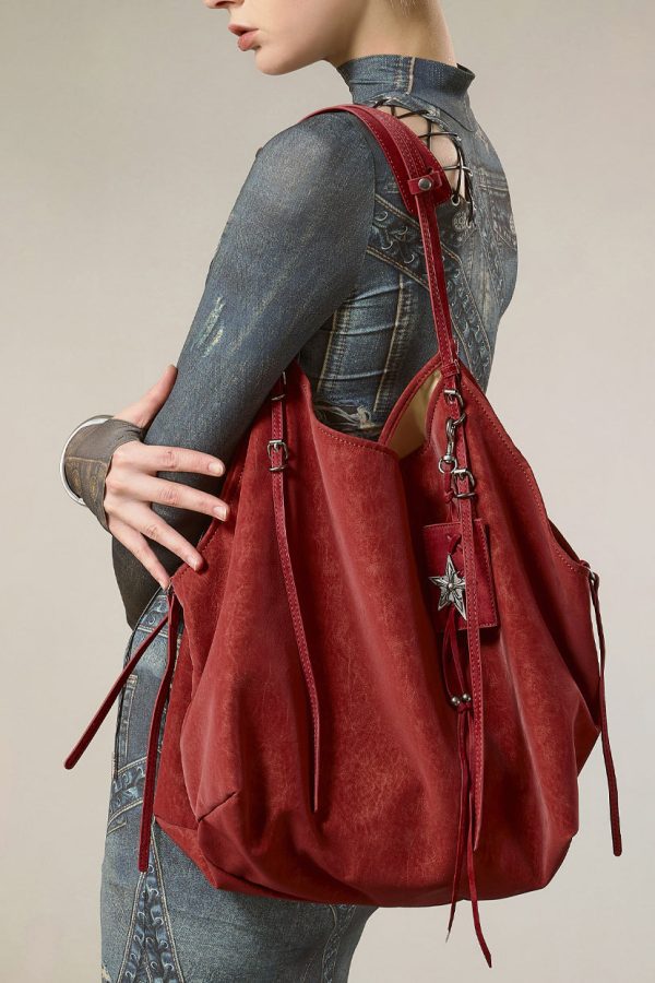 New Casual Brown Large Capacity Faux Leather Satchel Handbag