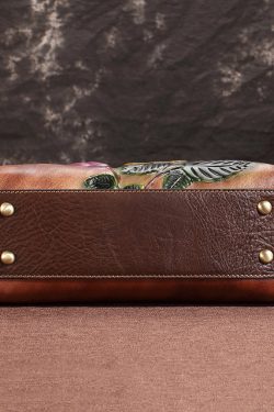 New Casual Coffee Embossed Calf Leather Tote Messenger Bag