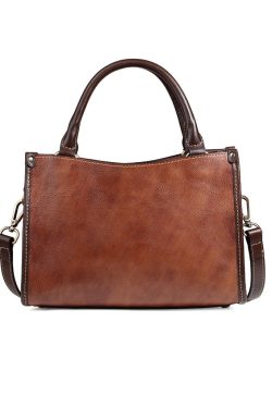 New Casual Coffee Embossed Calf Leather Tote Messenger Bag