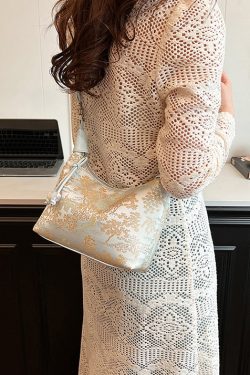 New Chinese Style Beige Embroidered Crossbody Bag
