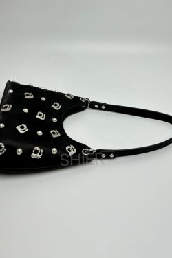 New Chinese Style Green Silk Rhinestone Letter Shoulder Bag