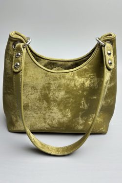 New Chinese Style Green Silk Rhinestone Letter Shoulder Bag