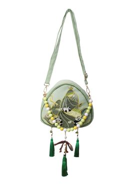New Chinese Style Green Tassel Embroidered Crossbody Bag