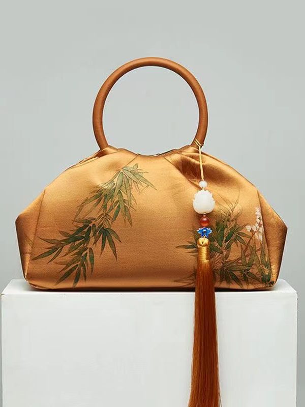 New Chinese Style Jade And Bamboo Design Women Handbag