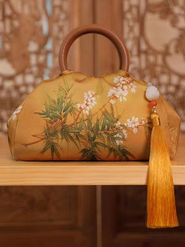 New Chinese Style Jade And Bamboo Design Women Handbag