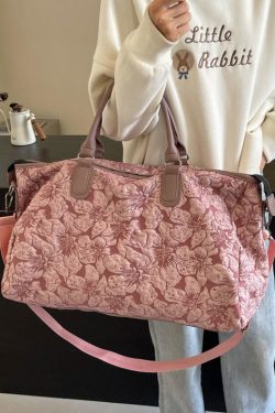 New Chinese Style Pink Embroidered Large Capacity Crossbody Bag