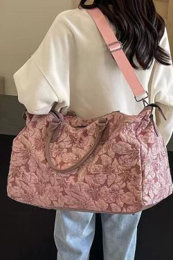 New Chinese Style Pink Embroidered Large Capacity Crossbody Bag