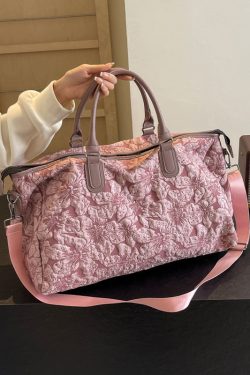 New Chinese Style Pink Embroidered Large Capacity Crossbody Bag