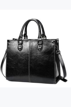 New Coffee Versatile European And American Cowhide Handbag