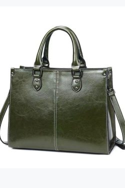New Coffee Versatile European And American Cowhide Handbag