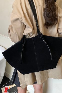 New European And American Brown Suede Large Capacity Shoulder Bag