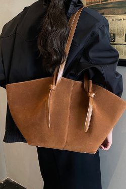 New European And American Brown Suede Large Capacity Shoulder Bag