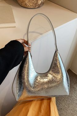 New European And American Gold High Capacity Glossy Handbag