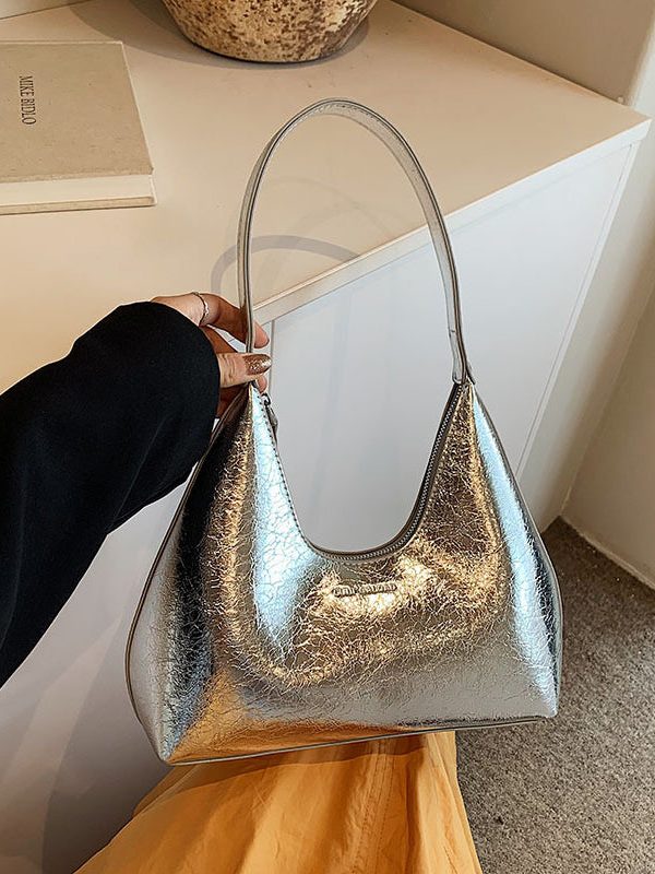 New European And American Gold High Capacity Glossy Handbag