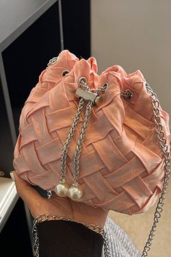 New Fashionable Black Cotton Bucket Shoulder Crossbody Bag