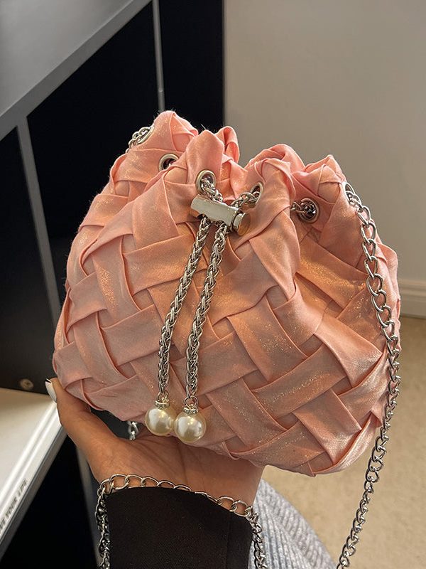 New Fashionable Black Cotton Bucket Shoulder Crossbody Bag