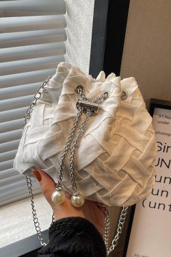 New Fashionable Black Cotton Bucket Shoulder Crossbody Bag