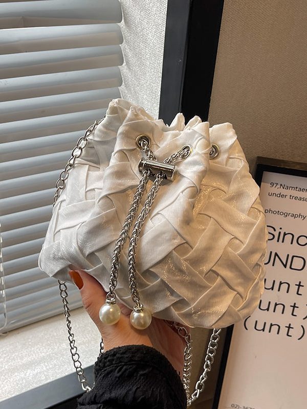 New Fashionable Black Cotton Bucket Shoulder Crossbody Bag