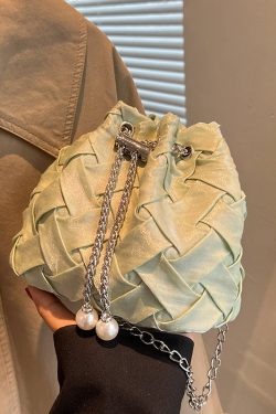 New Fashionable Black Cotton Bucket Shoulder Crossbody Bag